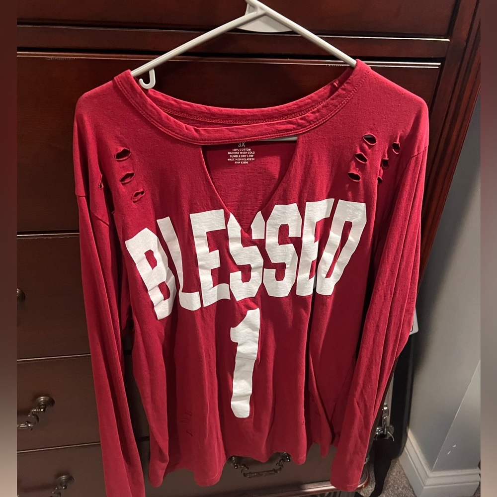Red Blessed Shirt from brand On Fire
